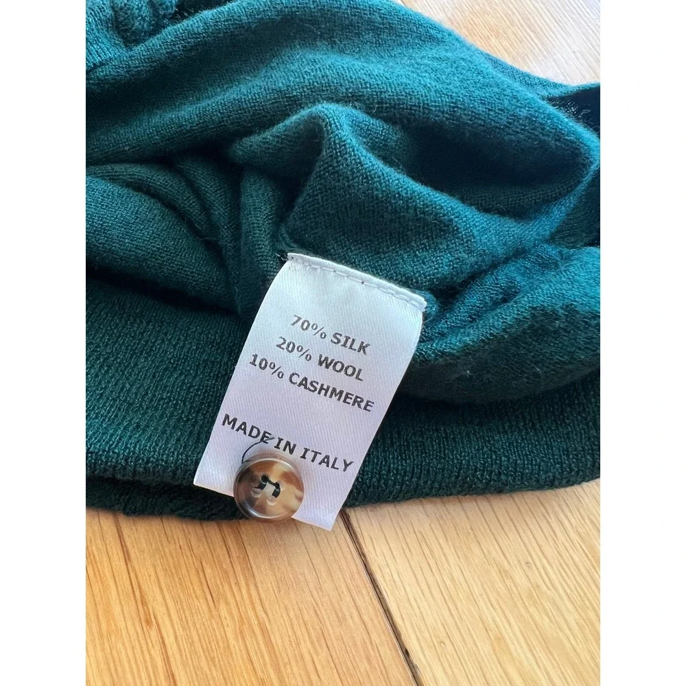 La Ligne Ben Cardigan Silk Cashmere Wool Forest Green Preppy Womens Size M